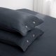 100% Linen Pillowcases Set of 2 Natural Linen Pillow Cases Coconut Buttons Closure Flax Pillowshams Grey,King 20"x 40"